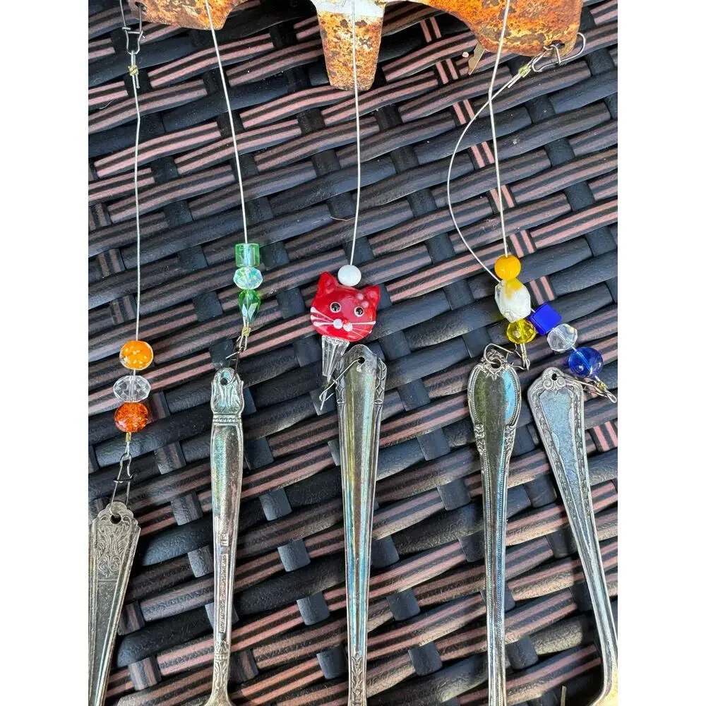 Vintage Cast Iron Reclaimed Relics Recycled Utensils Windchime
